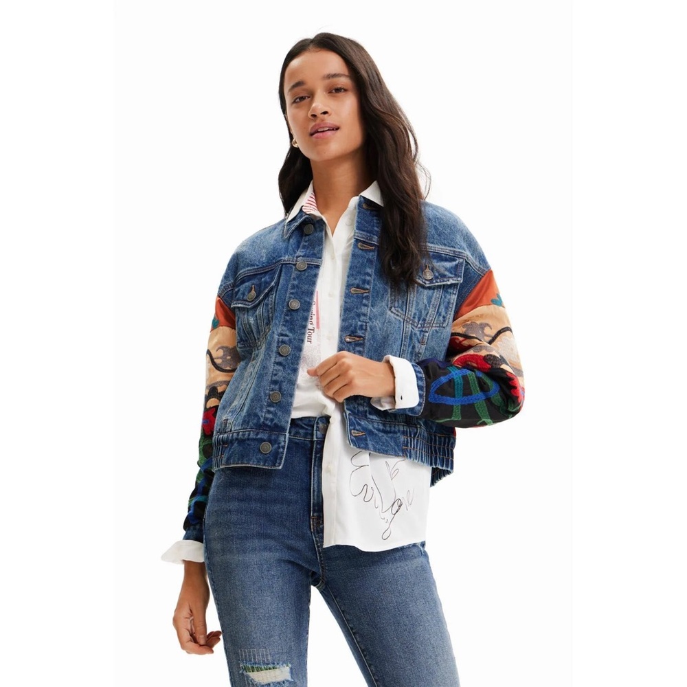 Size M NWT Desigual Sebastiana Denim Jacket - Picture 10 of 16